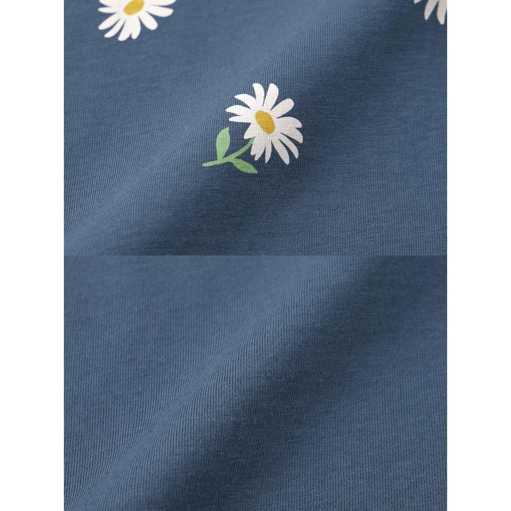 Gu By Uniqlo Cotton Color Lounge Set  Short Sleeve   Flower 