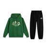 Trendy Letter Loose Comfortable Hooded Drop Shoulder Long Sleeve Mid Waist Drawstring Pants Casual Sports Suit Unisex Suit AWDV355-4+AKLU939-4