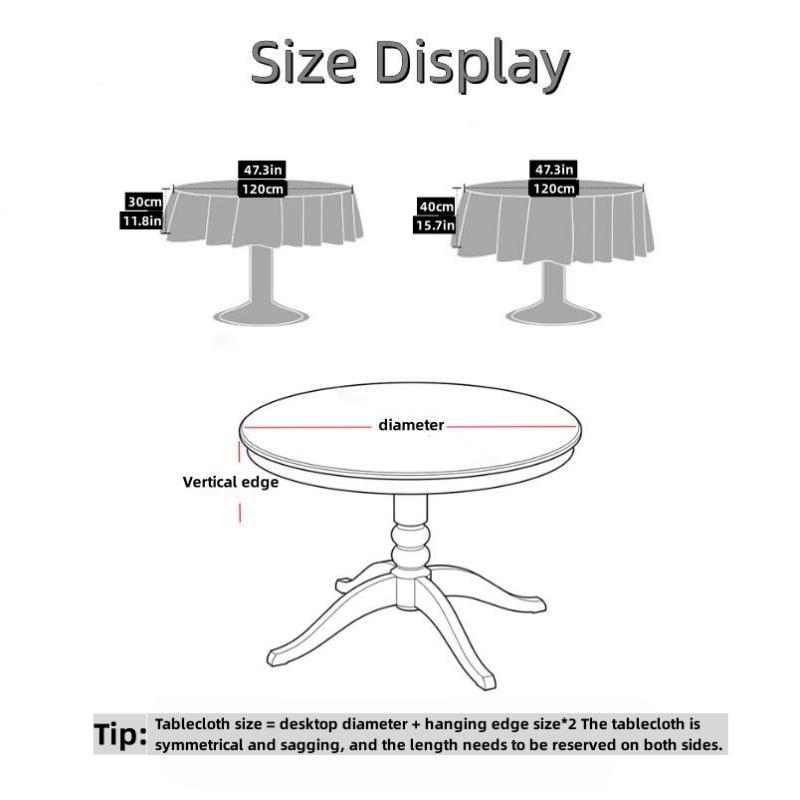 European-style Lace Round Tablecloth for Home Dining - Elegant and Dust-proof Table Cover In Solid Colors