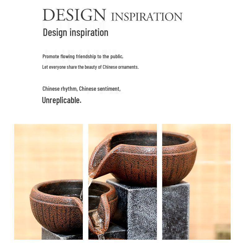 Popular Resin Water Feature: Small Zen Desktop Fountain for Wealth and Tranquility