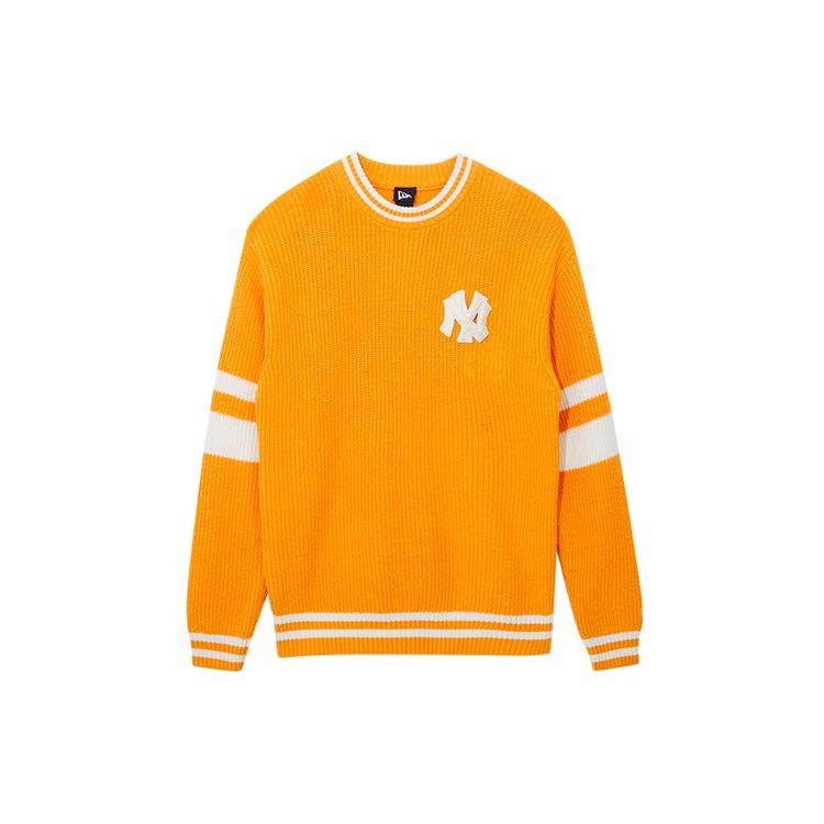 New Era Color Block Vintage Striped Pullover Sweater Unisex sweater Mango-Yellow 13038751