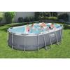 Above Ground Pool - BESTWAY - Power Steel Oval 427x250x100 Cm - Grey - Cartridge Filter - 7,250 Liters