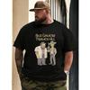 Black T Shirt Bud Spencer Terence Hill Cartoon Print Men Casual Wear Streetwear Fashion Summer Outfit, PLUS SIZE