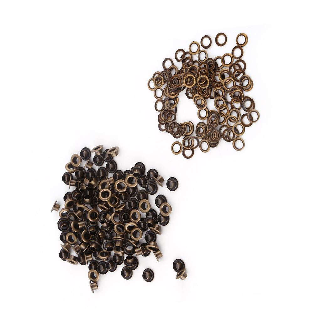 100pcs Metal Eyelets Small Grommets with Washers for Leather Craft DIY Sewing