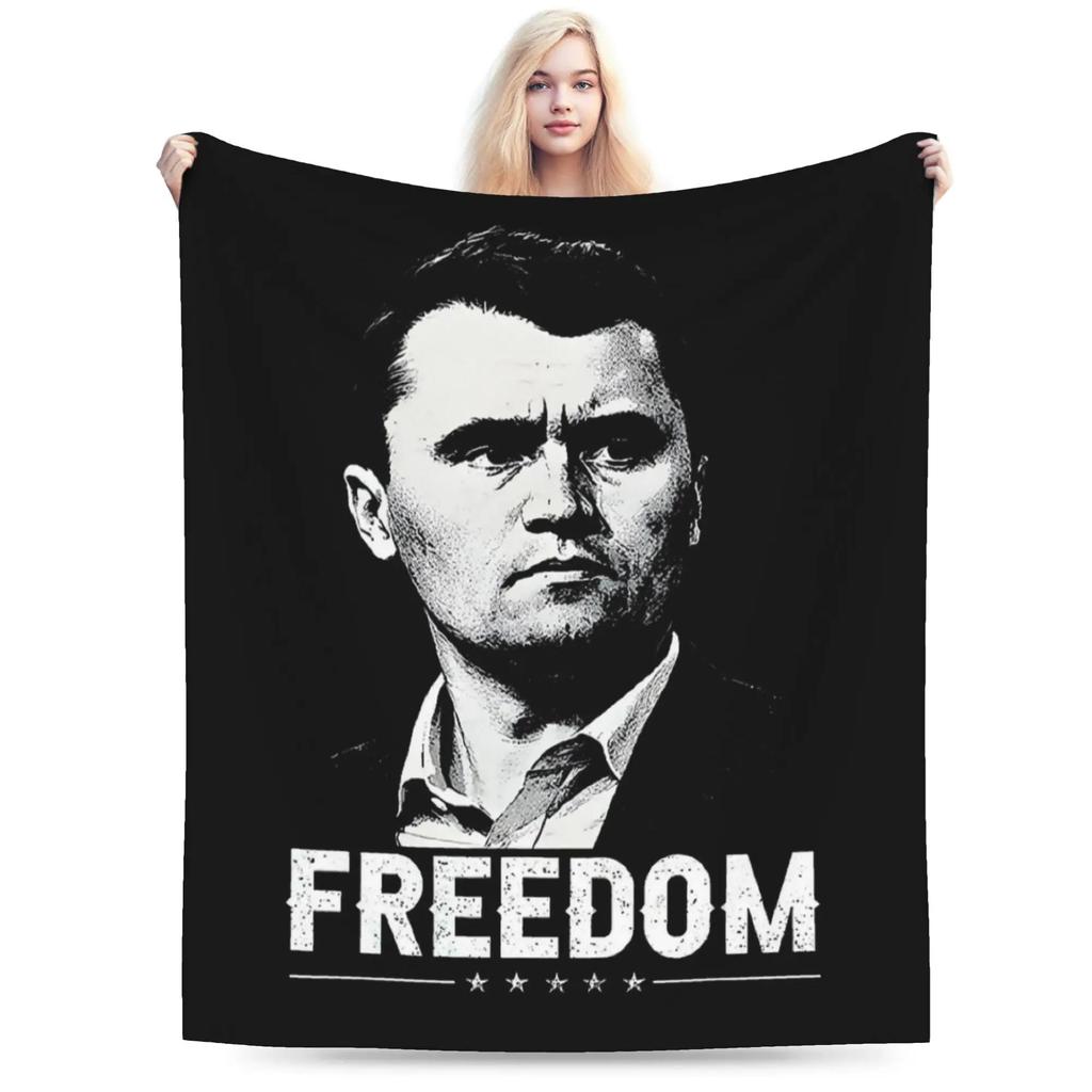 JUSTICE FOR Charlie Kirk Plush Blanket Soft Flannel Throw for Couch Chair Sofa Bed Warm Quality Bedspread
