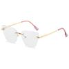 Trimmed Glasses Women'S Ultra-Light Borderless Retro Anti-Blue Light Large Frame Anti-Blue Light Men'S Myopia Glasses Frame
