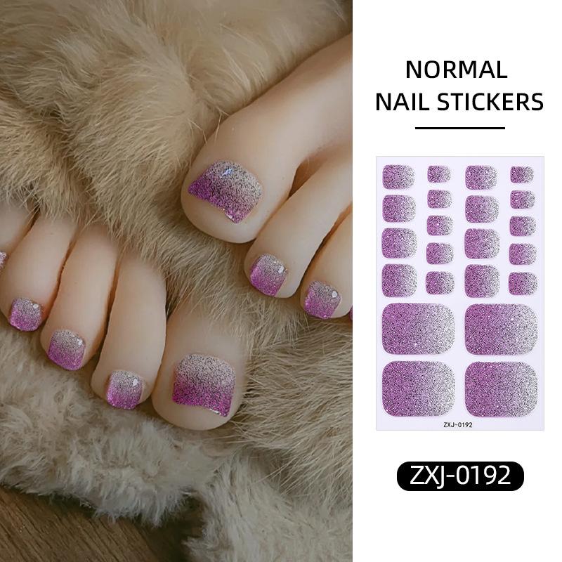 New Summer Glossy Pink Gradient Toenail Stickers, Perfect for Beachy Girls, Trending Nail Art Stickers.