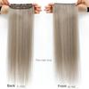 26Inch 4Clips In 200Gram Silky Straight Ombre Brown 12# Colored Highligh Blond P27/613 High Temperature Synthetic Hair Extension