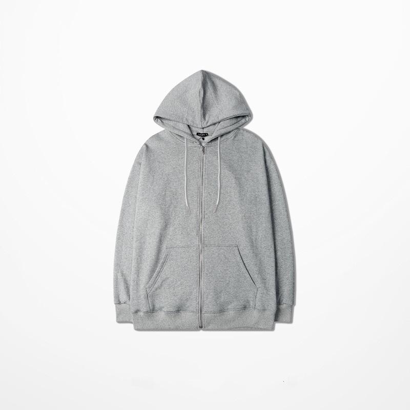 Men's Hong Kong Style Hooded Cardigan Sweatshirt - Autumn/Winter Casual BF Fashion, Solid Color, Loose Fit, Plus Velvet.
