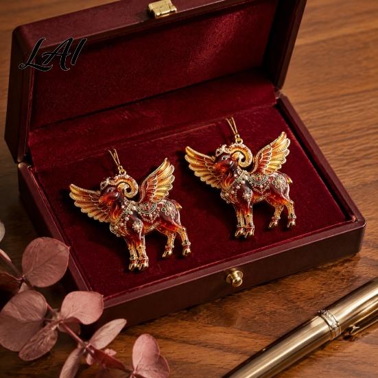 Gift for Goat Lovers 2Pcs 2D Hanging Ornaments Acrylic Winged Pendants Year of Decoration The Auspicious Decorations Tree Mantel Home New