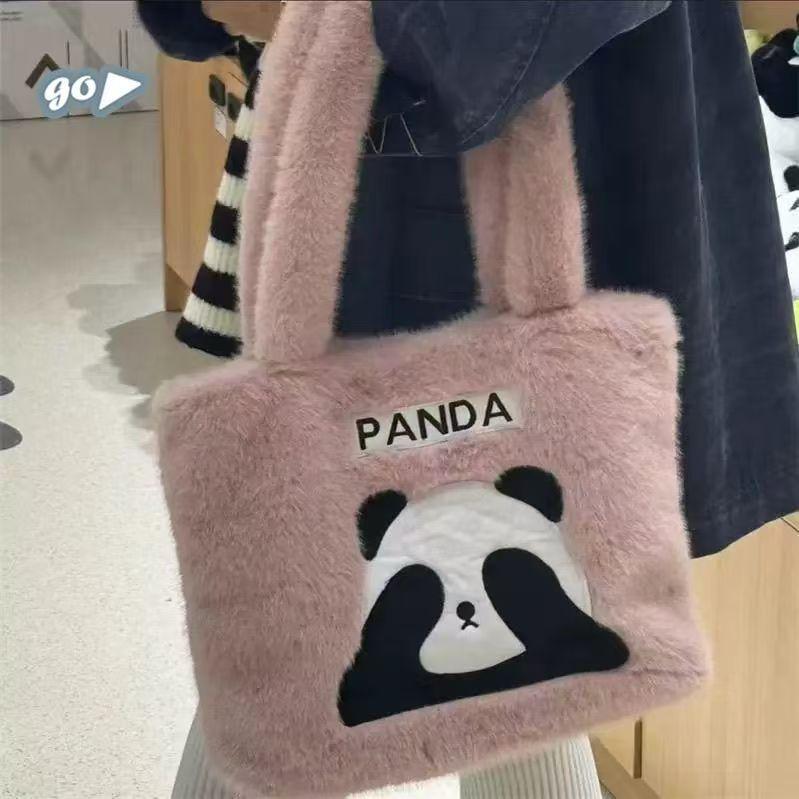 Panda Plush Tote Bag - Large Capacity Handbag for Women