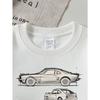 European sizes Classic Muscle Car Blueprint Girls' Crew Neck Fashion Sweatshirt, Autumn Winter Western Top, Long Sleeved Casual.