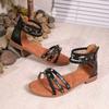 Foreign Trade Sandals Women 2025 New European and American Fairy Style Flat Bottom Summer Women's Fashion Willow Nails Roman Shoes 35-43
