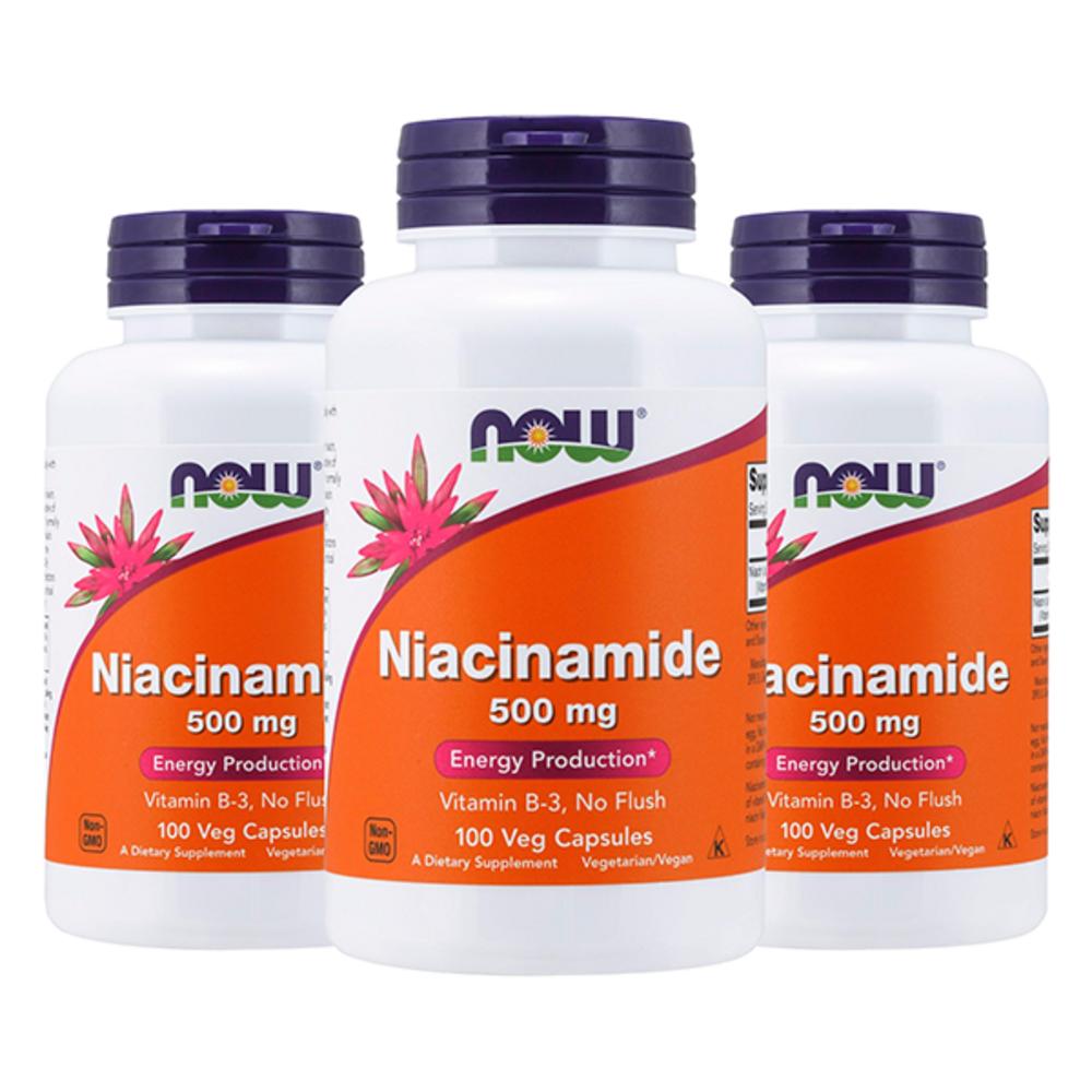 Now Foods Niacinamide 500mg Capsules 3 pcs 100 Tablets