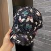 New Summer Printed Butterfly Baseball Cap for Women Elegant Sunshade Breathable and Fashionable Outdoor Furry Duck Tongue Sun Hat