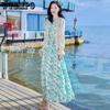 Women's Summer Halter Dress Seaside Vacation Print Beach Dress Bohemian Dress Loose Temperament Floral Dress Fairy Dress