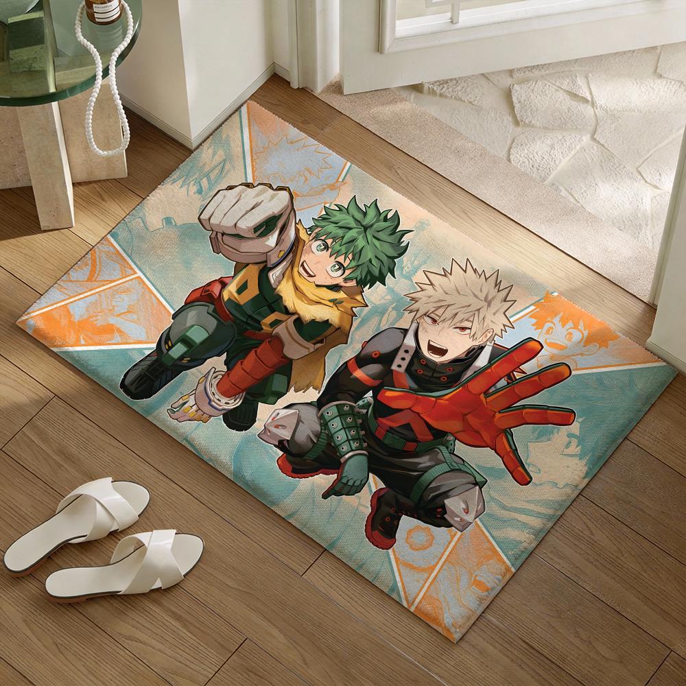 My animeHero A-Academia Floor Mat Soft Flannel Non-Slip Door Mat - Thickened Rug for Living Room Home Decor