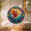 2D Flat, 1set/83pcs 18.8cm Acrylic Jigsaw Sun Catcher Puzzle, Stained Glass Phoenix Sun Catcher Decoration Sun Catcher Acrylic Puzzle Garden Decoratio