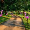 New 3 Pcs/set Waterproof LED Solar Lawn Lighting Flamingo Pattern White Light for Outdoor Garden