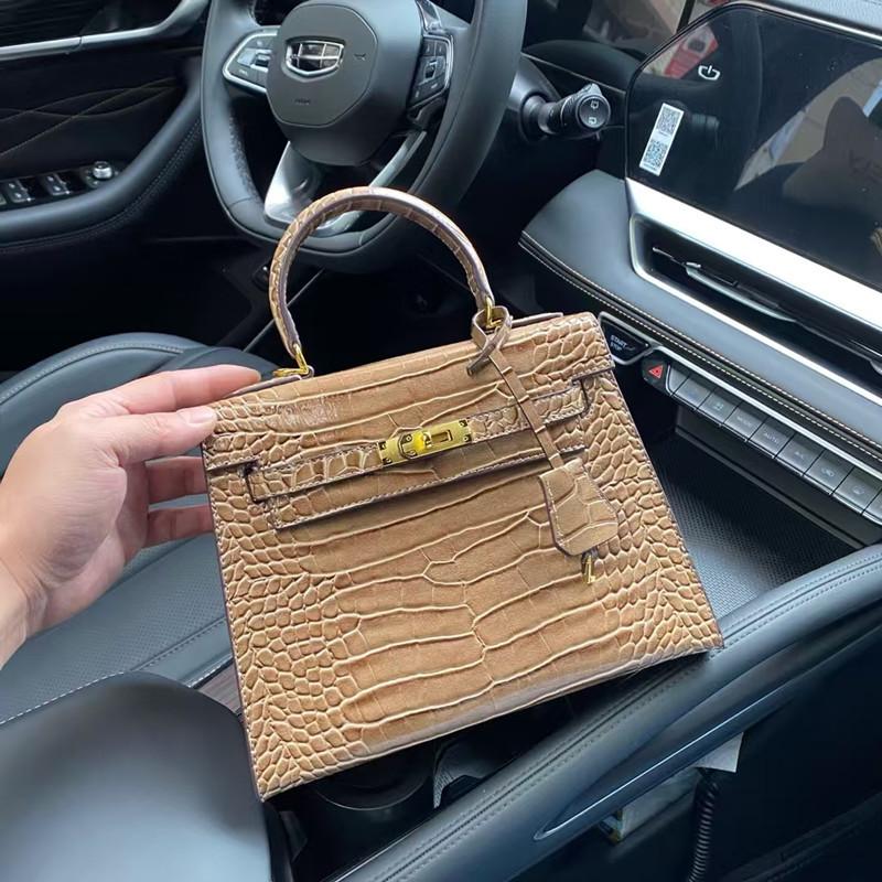 2025 Cross-border Bags Women's New Trendy Fashion Hand-held Small Square Bag Crocodile Pattern  Bag Shoulder Crossbody Bags