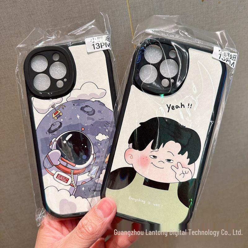 

Chubby Girl Cartoon iPhone 16/17/14 Silicone Case with Precise Cutouts iPhone 15 Pro