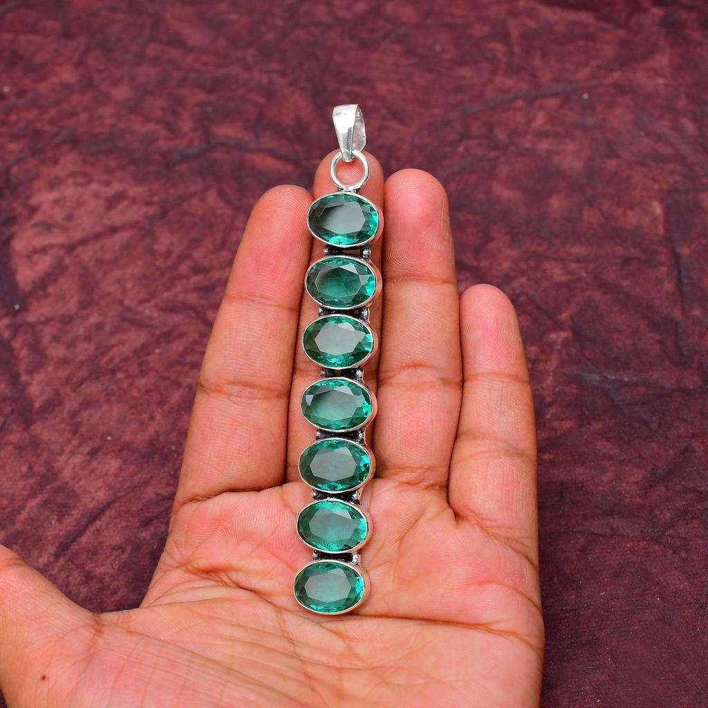 Awesome Paraiba Tourmaline Gemstone Pendant: 925 Sterling Silver Handmade Pendant Necklace Jewelry