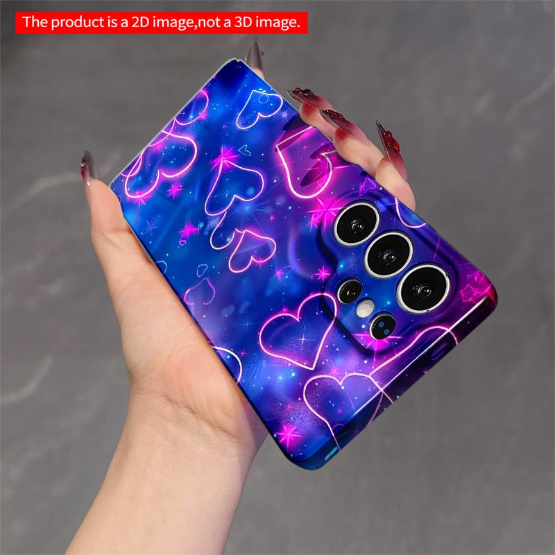 2DFlat Samsung phone case Neon Hearts Galaxy Phone Case Applicable to Galaxy S22 S23 S24 S25ULTRA S26 A12 A13 A14 A15 A16
