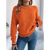 Women's Loose-Fit Sweatshirt New Arrival Casual Colour-Blocked Cable-Knit Long-Sleeved Pullover Women's Knitted Top