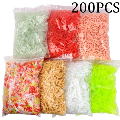 200 Paket 2 cm Yumuşak Balıkçılık Cazibesi Kanca Koku Solucanlar Kızdırma Karides Askıya Balık Lures Jig cazibesi