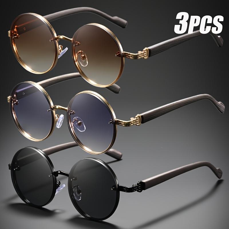 

3pcs Metal Fashionable High-end Glasses with Contrasting Lenses for Both Men and Women