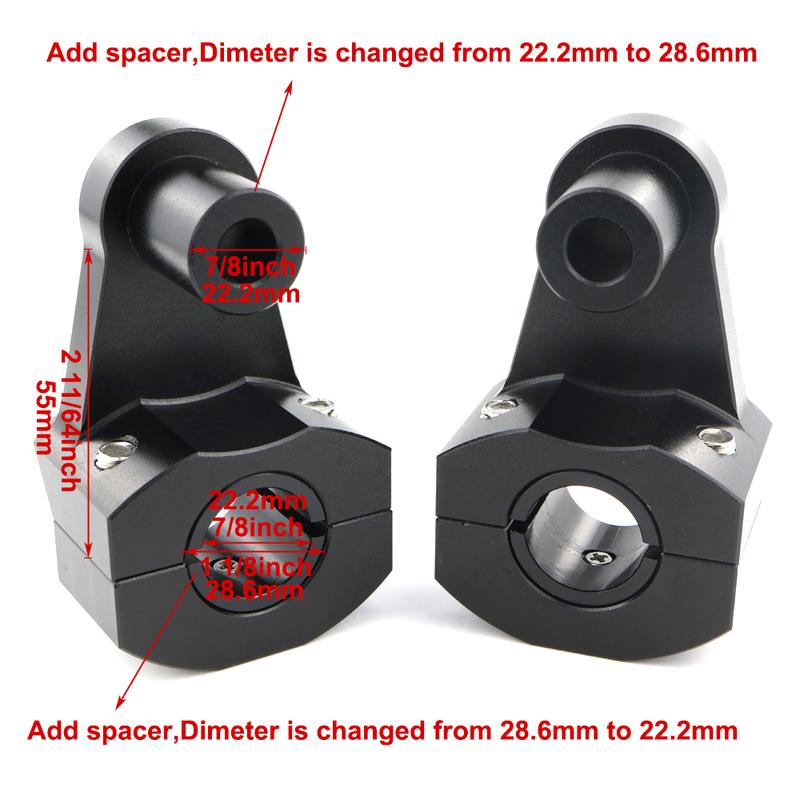 7/8" 22mm Handlebar Risers For SUZUKI DRZ400 DR650 SV650 Bandit GSR750 V-Strom250/1000 Motorcycle Handle Fat Bar Clamps Aluminum