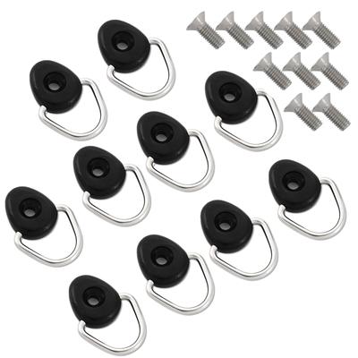 Rubonarie Utility Hooks M6 Cargo Area Ground Hooks Trailer Anchor Interior Bar Set of 10 Car Interior Panels (Black, Round)