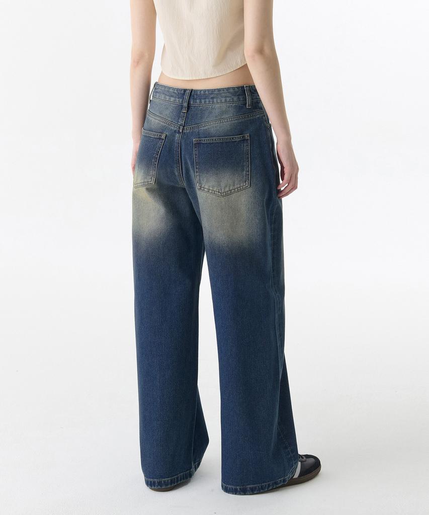 MUSINSA STANDARD WOMAN Women'S Big Brush Extra Wide Denim Pants [Rusty Blue]