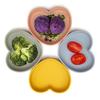 High Quality Silicone Feeding Solid Food Plates Dining Appliance Heart-Shaped Bowl With Suction Cup Children's Tableware