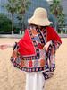 New Summer Elegant Women Silk Scarf Beach Long Wrap Shawl Vintage Red Print Sunscreen Bandana Hijab Mujer Bohemian Scarve Pareo