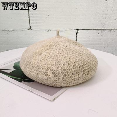 Damen Baskenmütze Herbst Koreanische Version Frühling Sommer Dünne Kürbismütze Japanischer Stil Ausgehöhlte Baskenmütze