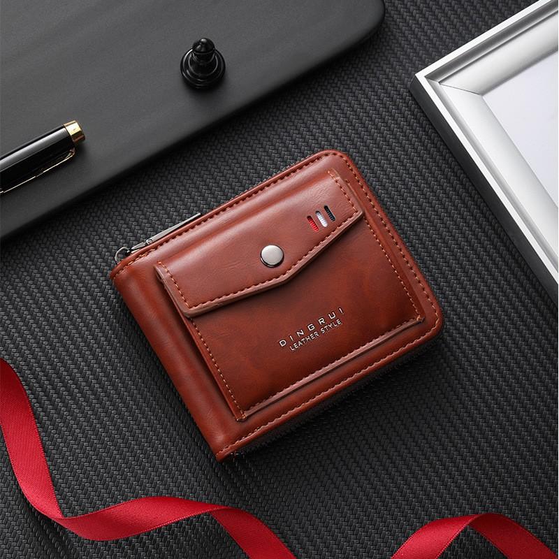 Men's Retro Short Wallet Fashionable Personalized Student Multifunctional Coin Card Bag