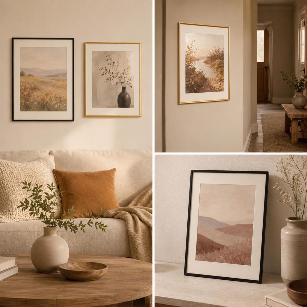 Large PVC Minimalist Photo Frame for Posters and Paintings - Indoor Versatile Empty Frame