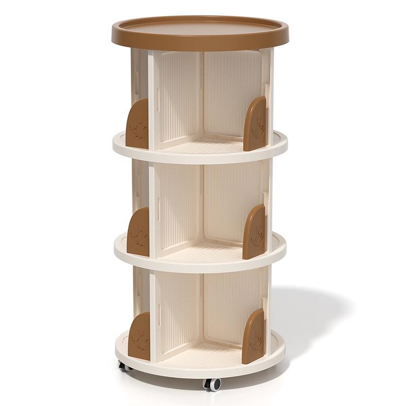 Children's Rotating Multi-layer Bookshelf & Storage Cabinet for Kitchen or Living Room