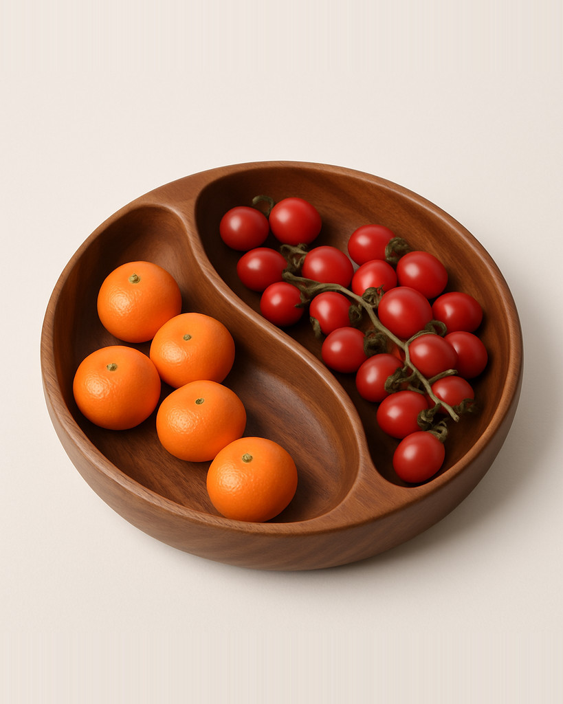 South American Walnut Fruit Platter Solid Wood Dried Fruit Snack Plate  Salad Bowl Wooden Basin Large Dinner Plate
