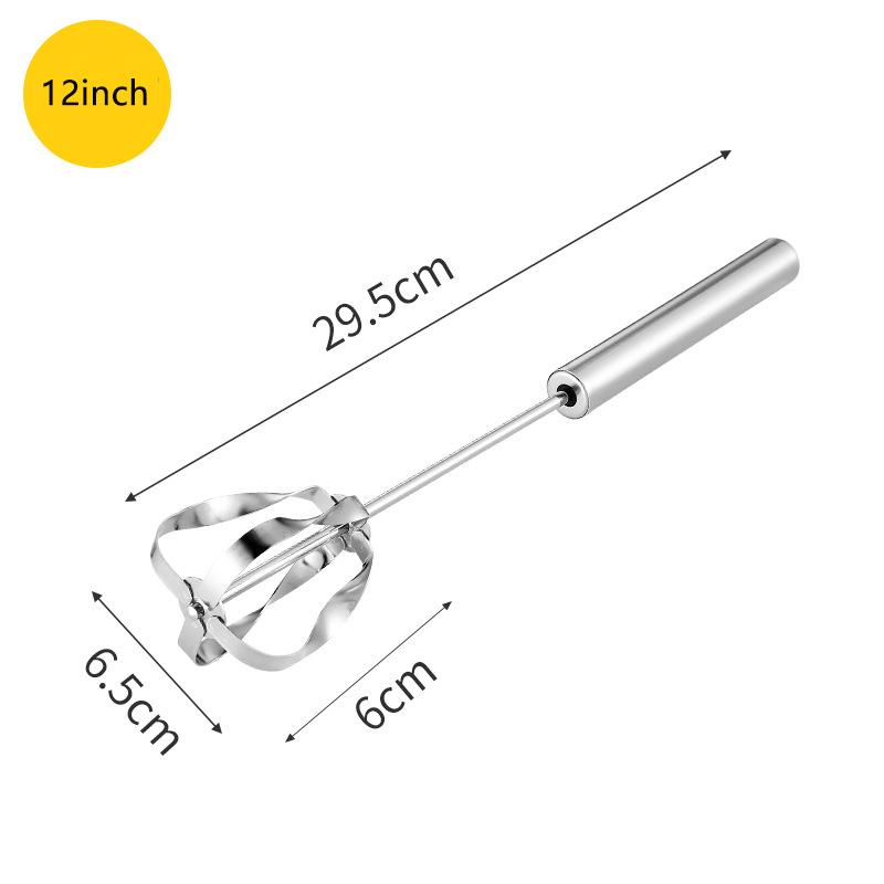 

Полуавтоматический венчик из нержавеющей стали, 2025 Расширенный Утолщенный Венчик для яиц Ручной Нажим, Универсальный Ручной Нажим Миксер Мешалка Инструмент M серебряный