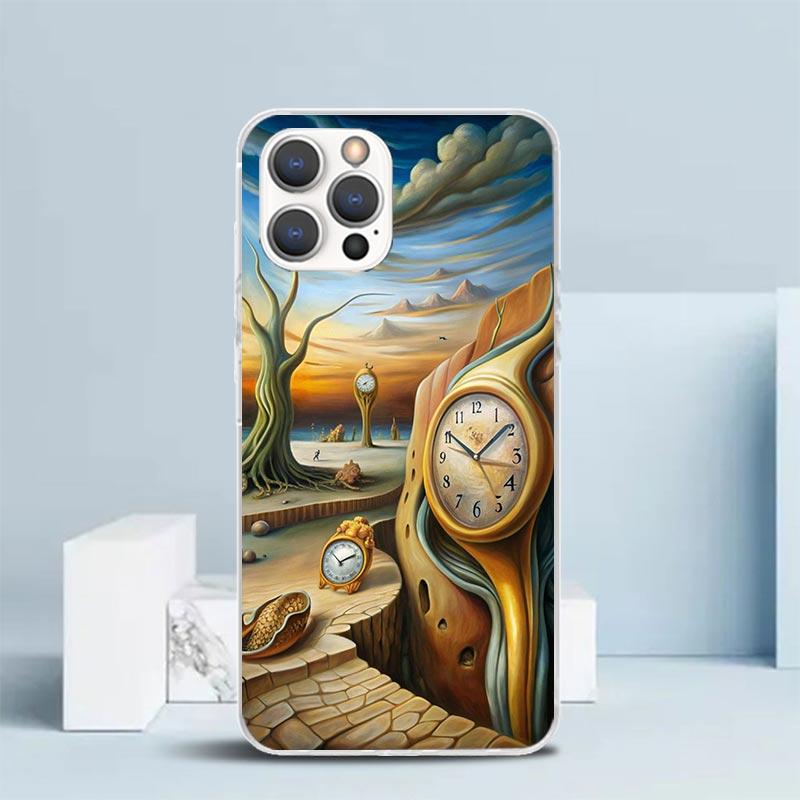Salvador Dali Art Soft Cover for iPhone 16 17 Air 15 14 Pro Max 16E Phone Case 13 Mini 12 11 7 SE 8 Print Pattern Fit Cases 16 1