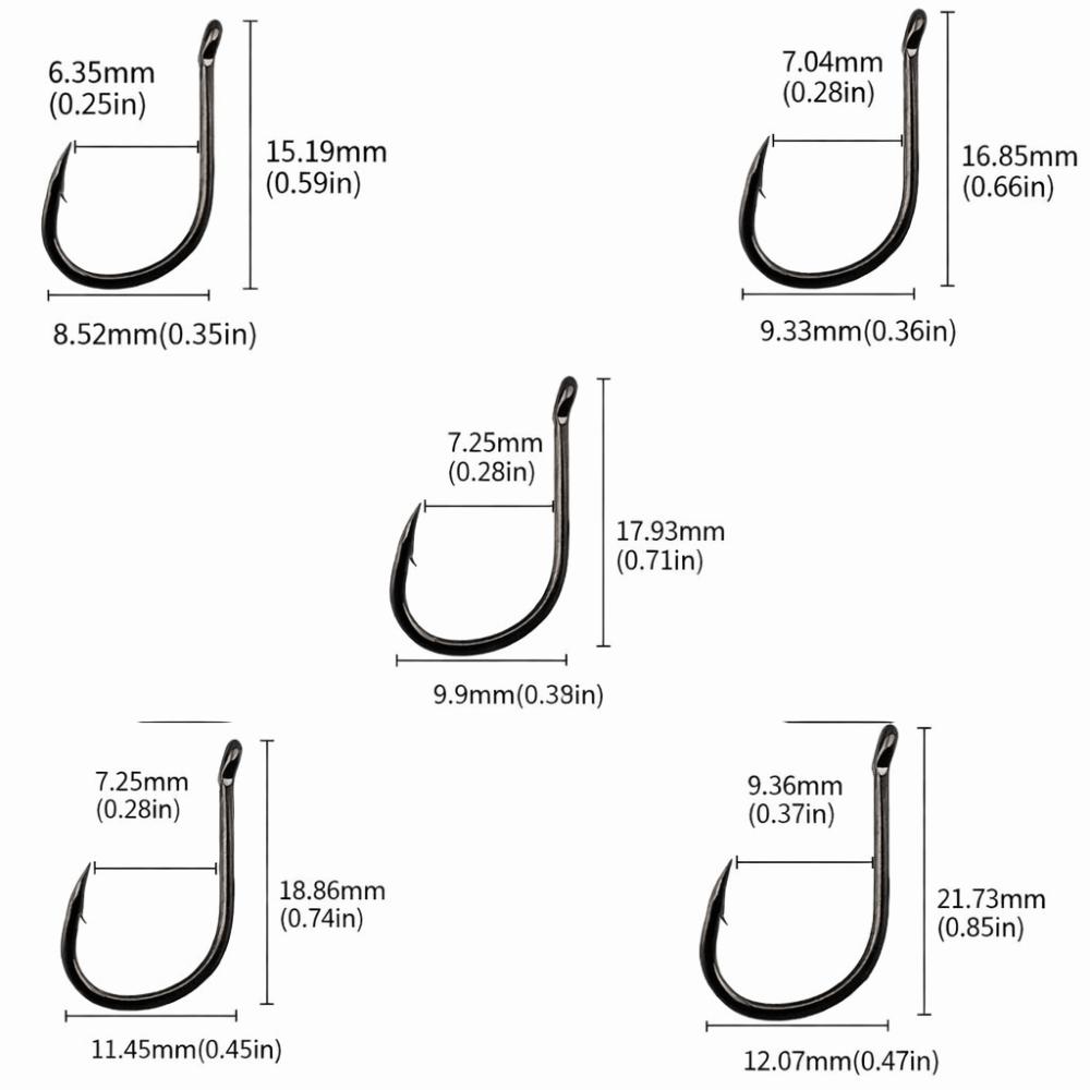 500PCS 3#-12# Fishing Hooks Set Sharpened Barb Fishing Hooks Barbed Fishing Hooks Saltwater Fishing 1#-with Holes