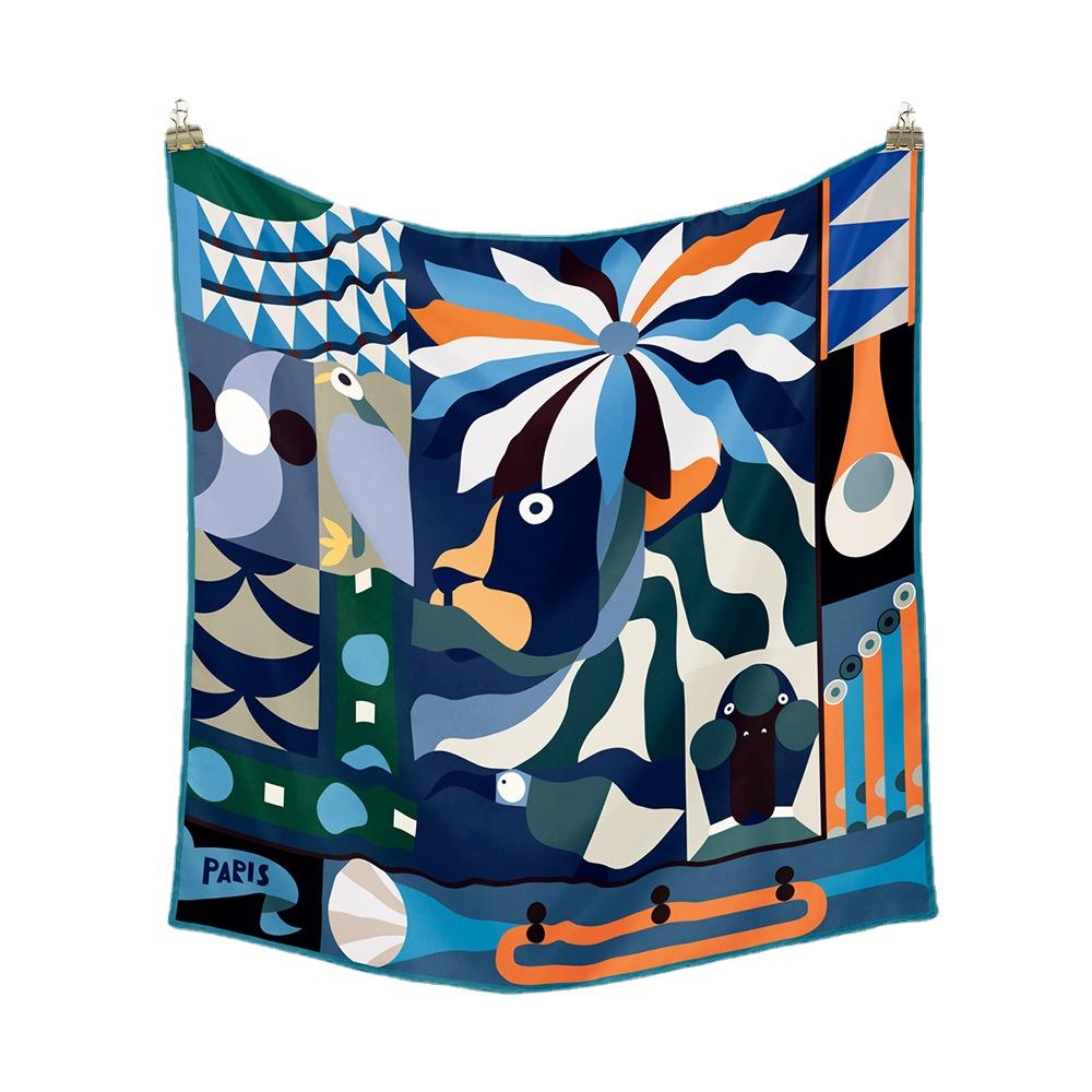 53cm Silk Square Scarf Women Satin Bandana Print Scarves Head Band Fashion Lady Hair Shawl Wrap Female Neckerchief Hijab