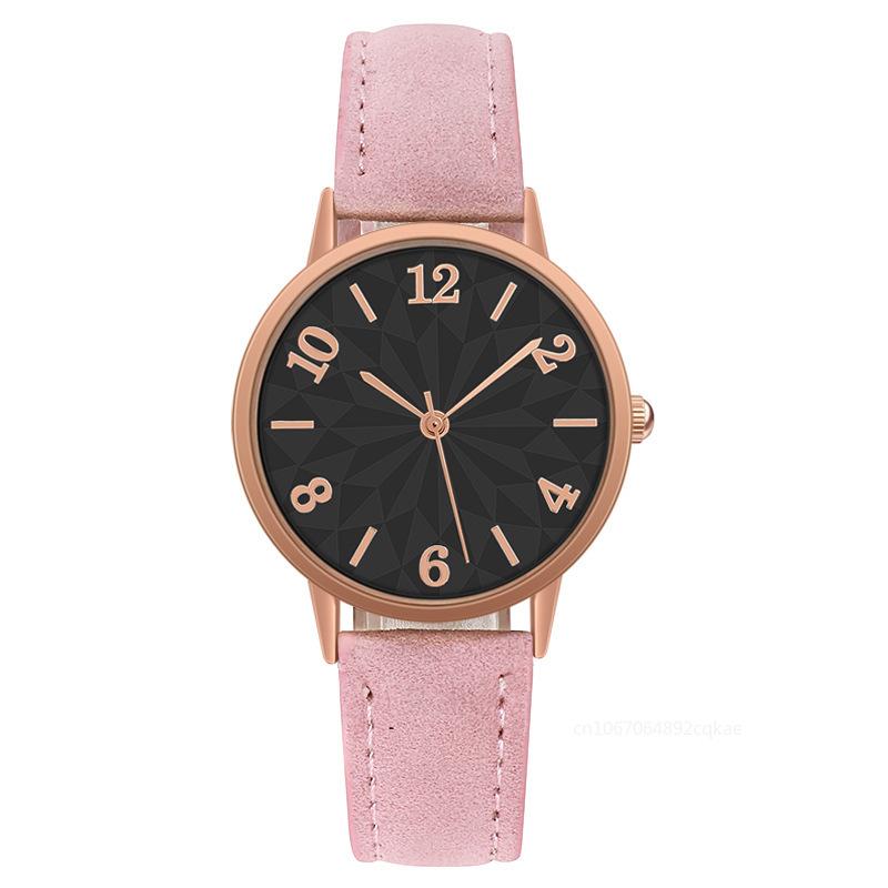 Fashion Women Watch Matte Leather Strap Wristwatch Quartz Watches for Women Gift