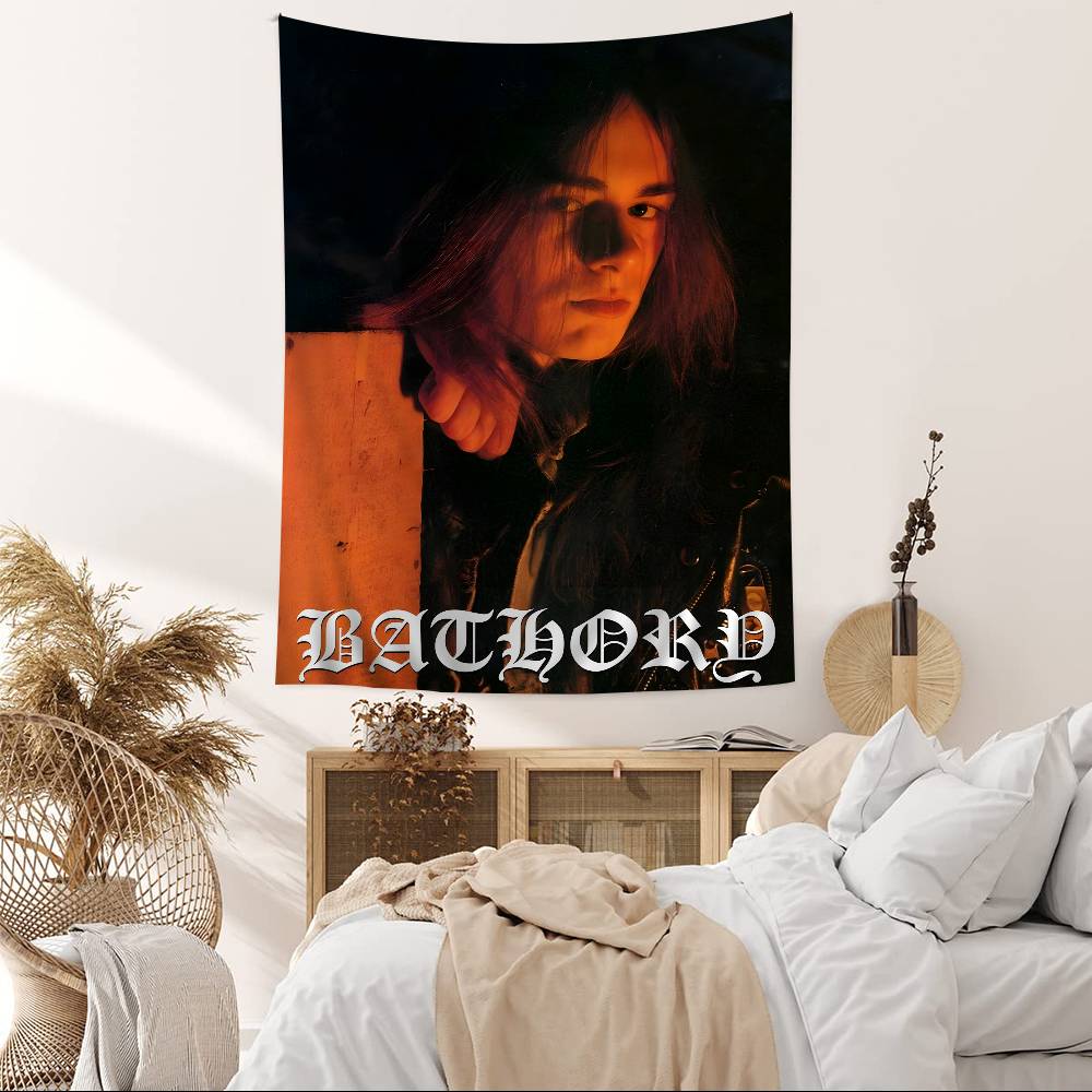 Bathory Quorthon Retro Heavy Metal Music Band Singer Printed Large Wall Tapestry Wall Hanging Decoration Household Decor Blanket