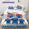 Set Copripiumino Trapuntato con Immagine del Giocatore Erling Haaland Federa Decorazione per la Casa Regalo di Compleanno (1 * copripiumino + 2 * federa, senza nucleo)