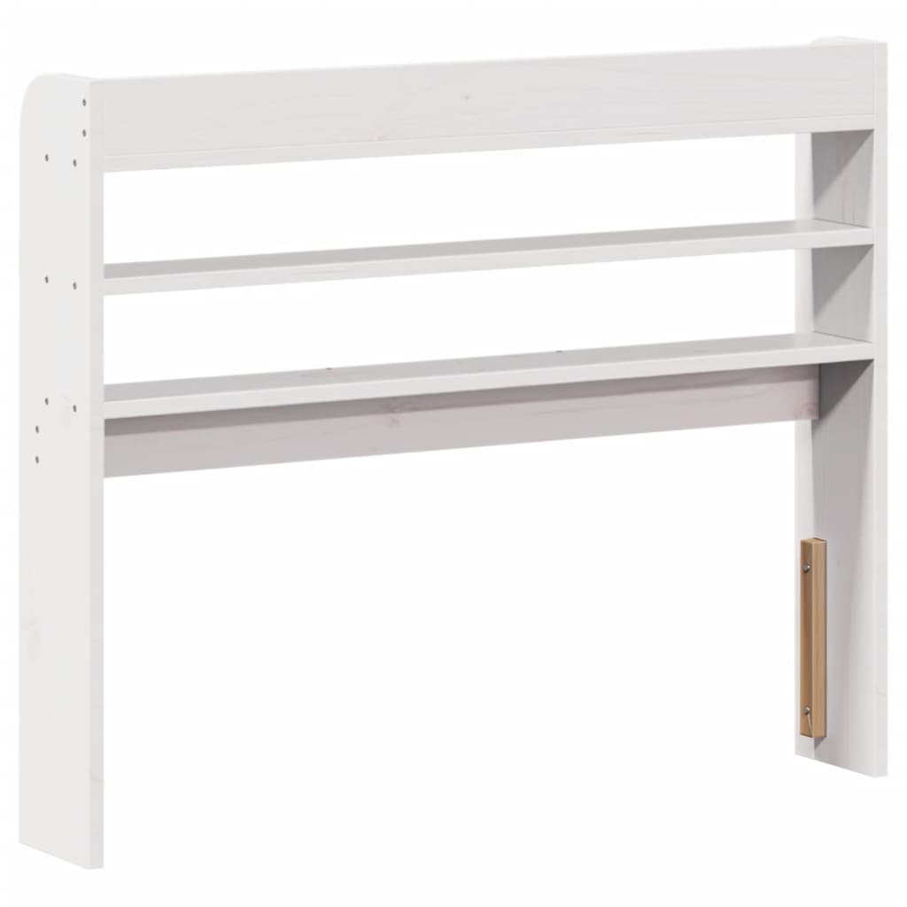 Vidaxl Wezgłowie Do Łóżka, Z Półkami, Białe, 100 Cm, Drewno Sosnowe