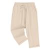 Women's Loose Casual Cotton Linen Thin Solid Color Home Pants Cropped Pants