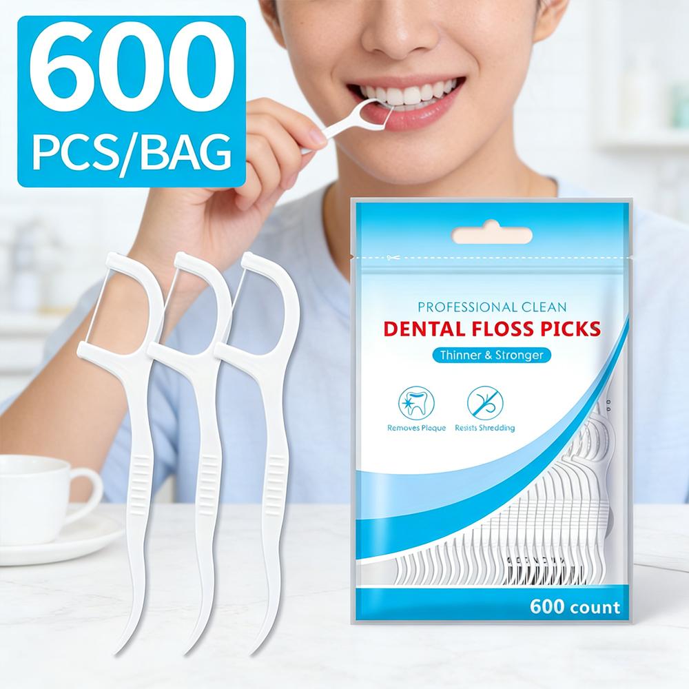 Ultra Thin Dental Floss Picks 1200Pcs Family Pack Toothpicks for Teeth Clean